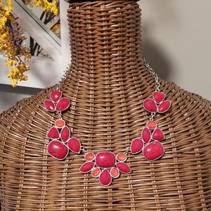 Red & orange statement necklace